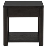 Marcelo Wood End Table with Drawer and Shelf Coffee