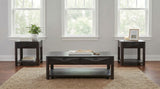 Marcelo Wood End Table with Drawer and Shelf Coffee