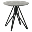 Tampa Furniture Outlet - Coaster - Hadi Round SmartTop Side End Table Cement and Gunmetal - 736177