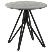 Tampa Furniture Outlet - Coaster - Hadi Round SmartTop Side End Table Cement and Gunmetal - 736177