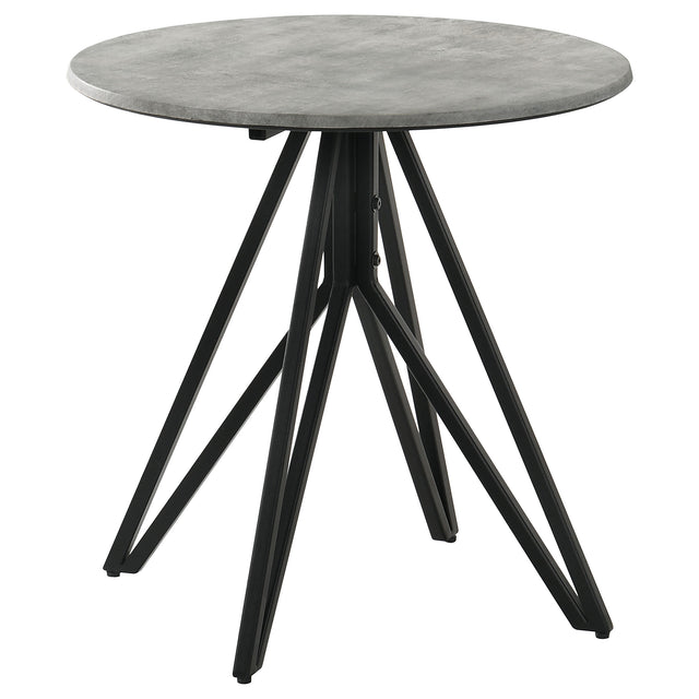 Tampa Furniture Outlet - Coaster - Hadi Round SmartTop Side End Table Cement and Gunmetal - 736177