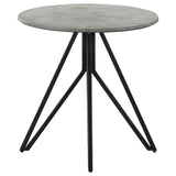 Hadi Round SmartTop Side End Table Cement and Gunmetal - Tampa Furniture Outlet