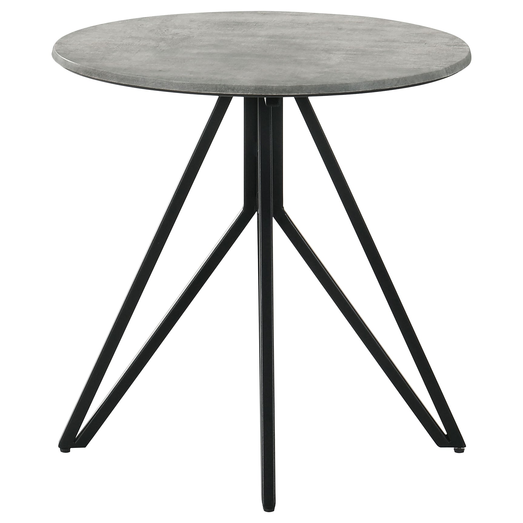 Hadi Round SmartTop Side End Table Cement and Gunmetal - Tampa Furniture Outlet
