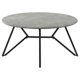 Hadi 2-piece Round SmartTop Coffee and End Table Set Cement - Tampa Furniture Outlet