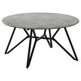 Hadi 3-piece Round SmartTop Coffee and End Table Set Cement - Tampa Furniture Outlet