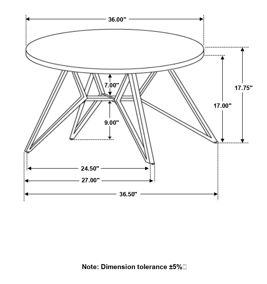 Hadi Round SmartTop Coffee Table Cement and Gunmetal - Tampa Furniture Outlet