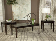 Tampa Furniture Outlet - Coaster - Amaro 3-piece Coffee and End Table Set Dark Brown - 736184