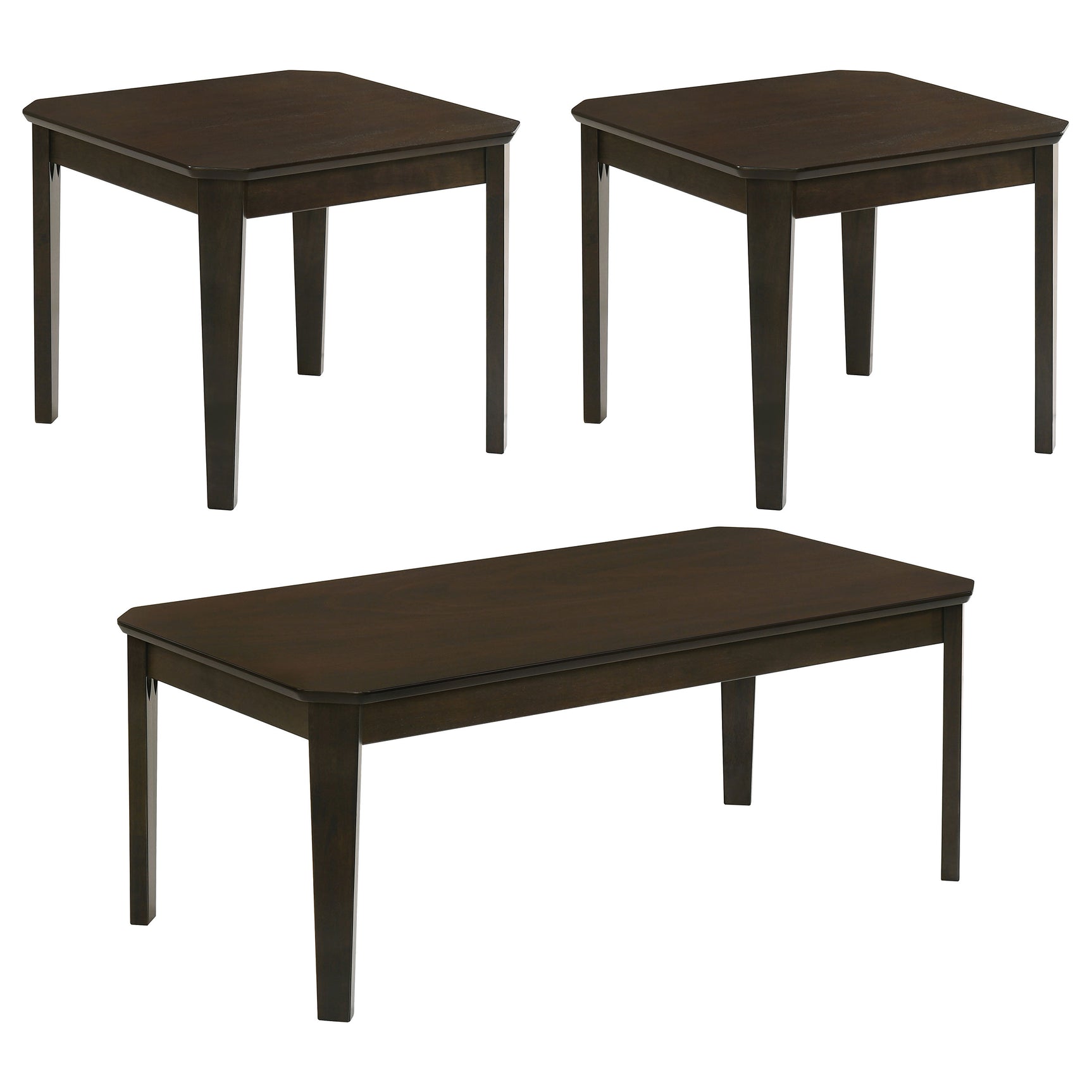 Amaro 3-piece Coffee and End Table Set Dark Brown - Tampa Furniture Outlet