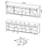 Madra 2-door Engineered Wood 79-inch TV Stand Distressed Pine - Tampa Furniture Outlet