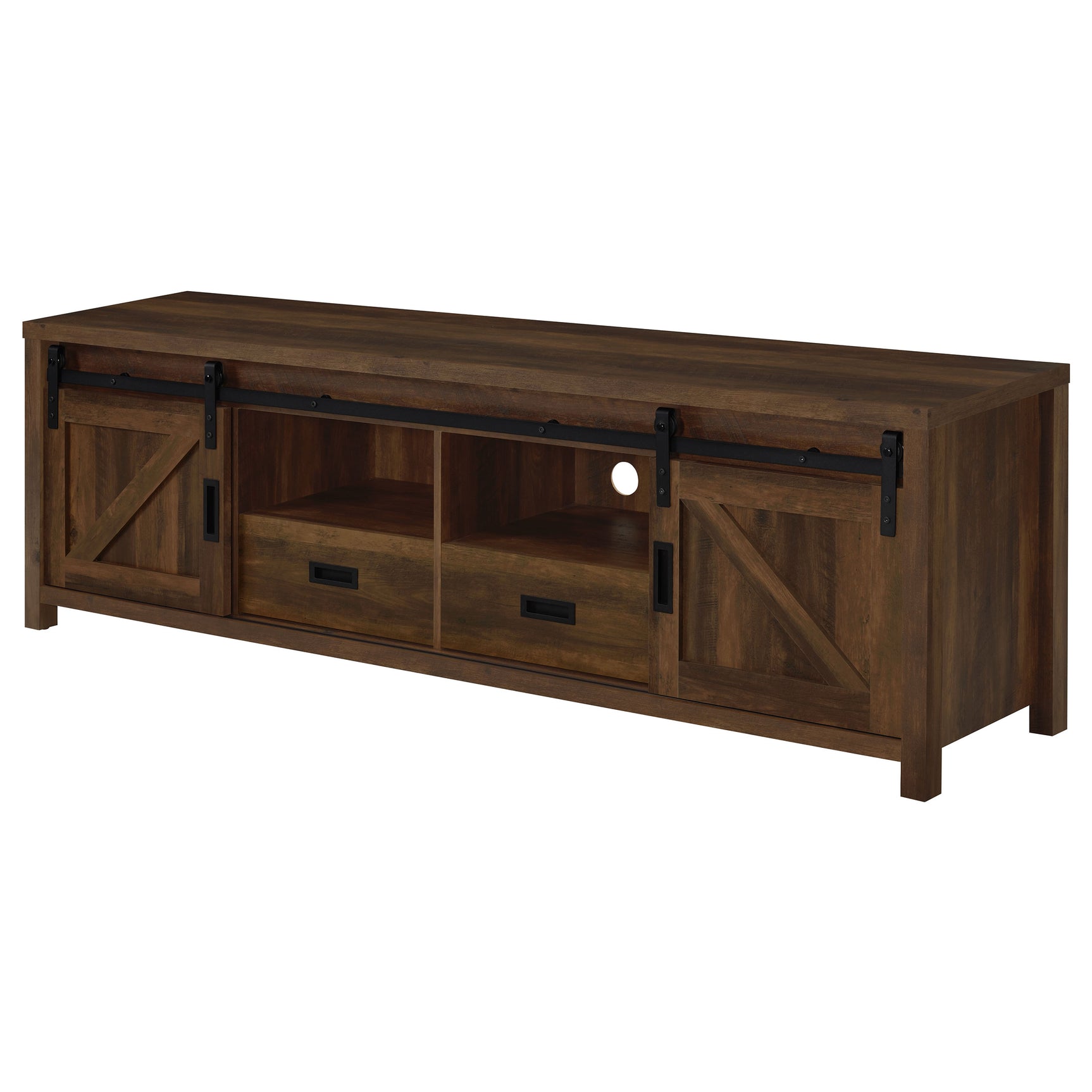 Madra 2-door Engineered Wood 79-inch TV Stand Dark Pine - Tampa Furniture Outlet