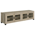 Tampa Furniture Outlet - Coaster - Sachin 4-door Engineered Wood 79-inch TV Stand Distressed Pine - 736283