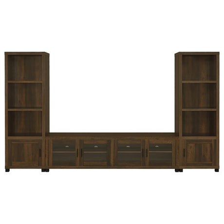 Sachin 3-piece 79-inch TV Entertainment Center Dark Pine - Tampa Furniture Outlet