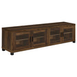 Tampa Furniture Outlet - Coaster - Sachin 4-door Engineered Wood 79-inch TV Stand Dark Pine - 736293