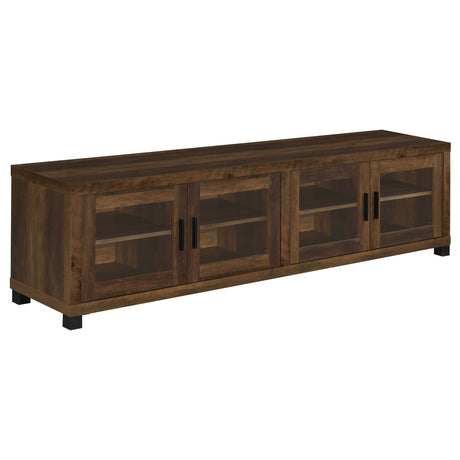 Tampa Furniture Outlet - Coaster - Sachin 4-door Engineered Wood 79-inch TV Stand Dark Pine - 736293