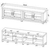 Sachin 4-door Engineered Wood 79-inch TV Stand Dark Pine - Tampa Furniture Outlet