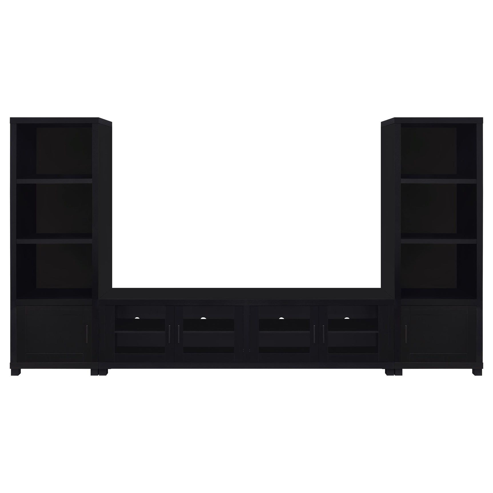 Jupiter 3-piece Entertainment Center 79-inch TV Stand Black - Tampa Furniture Outlet