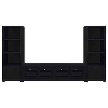 Jupiter 3-piece Entertainment Center 79-inch TV Stand Black - Tampa Furniture Outlet