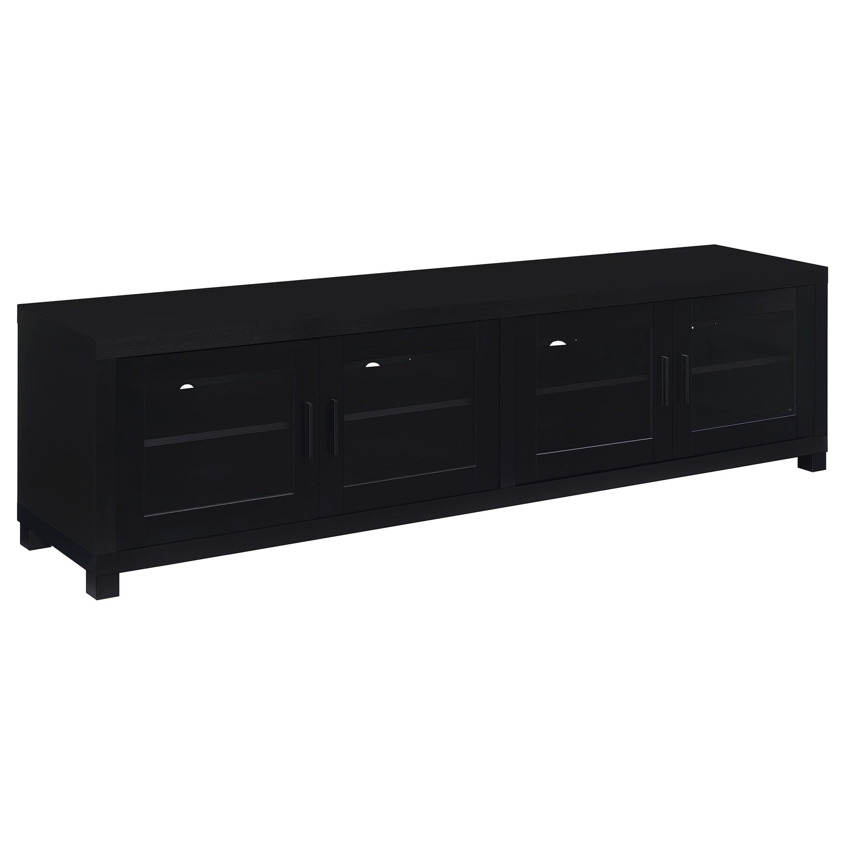 Tampa Furniture Outlet - Coaster - Jupiter 4-door Engineered Wood 79-inch TV Stand Black - 736303