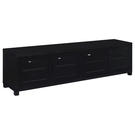 Tampa Furniture Outlet - Coaster - Jupiter 4-door Engineered Wood 79-inch TV Stand Black - 736303