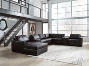 Tampa Furniture Outlet - Ashley Furniture - ModMax II Sectional - RAF 8-Piece Sectional with Chaise and Audio Consoles / Black - 74305S47