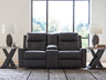 Tampa Furniture Outlet - Ashley Furniture - Mackmenville Living Room - DBL Rec Loveseat w/Console - 7471394