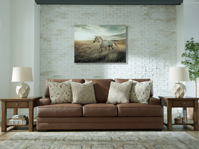 Tampa Furniture Outlet - Ashley Furniture - VillaCourt Living Room - Sofa / Caramel - 7490938