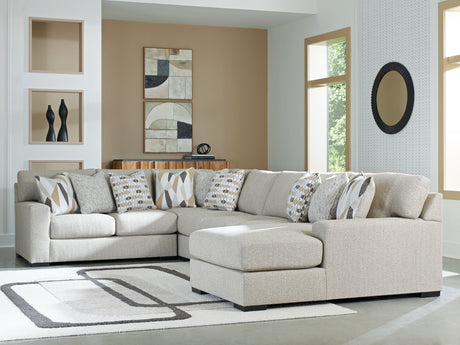 Tampa Furniture Outlet - Ashley Furniture - Laurelgrove Sectional - RAF 5-Piece Sectional with Chaise / Pebble - 75105S12