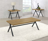 Tampa Furniture Outlet - Coaster - Colmar 3-piece Engineered Wood Coffee Table Set Golden Oak - 753424