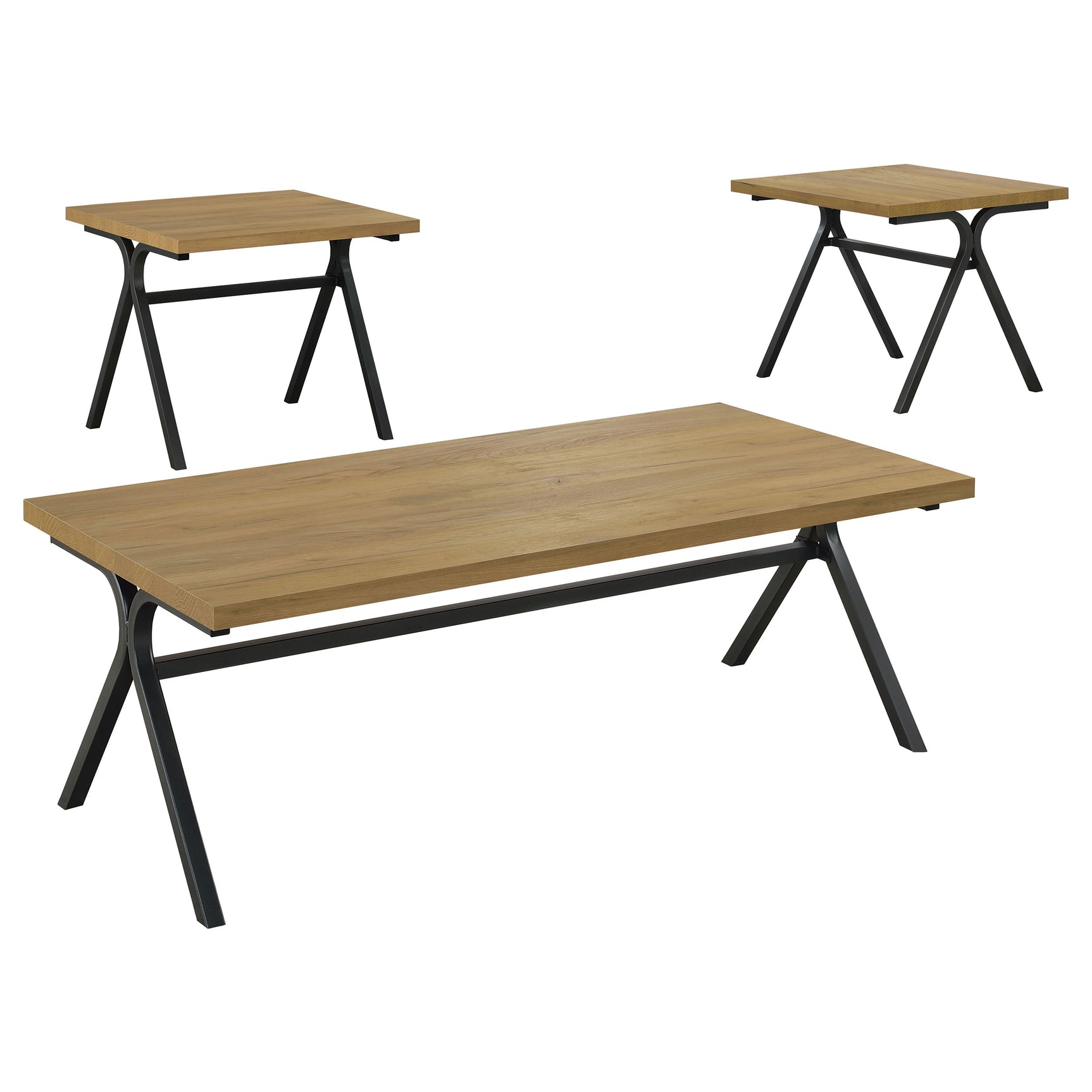 Colmar 3-piece Engineered Wood Coffee Table Set Golden Oak - Tampa Furniture Outlet