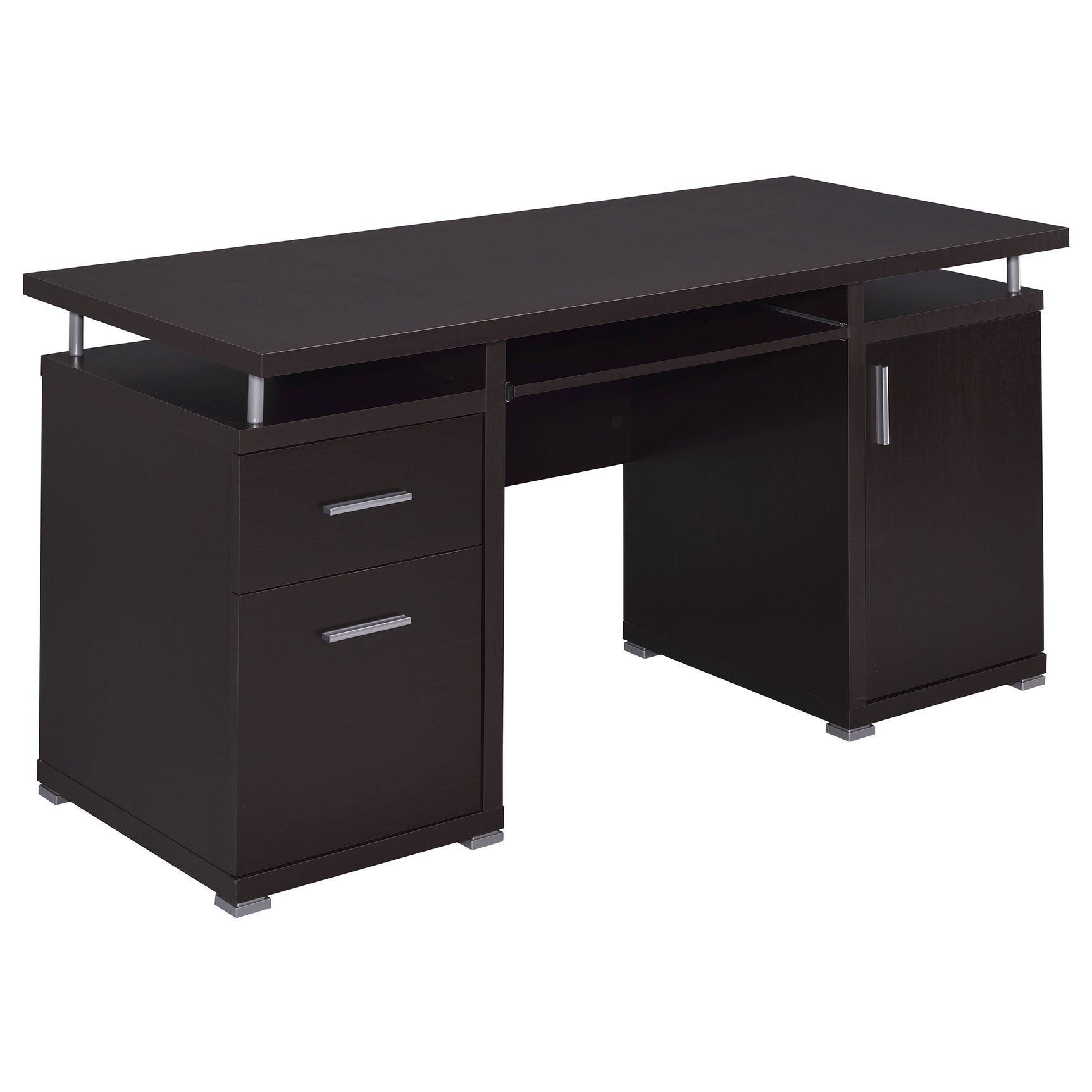 Tampa Furniture Outlet - Coaster - Tracy 55-inch 2-drawer Office Computer Desk Cappuccino - 800107