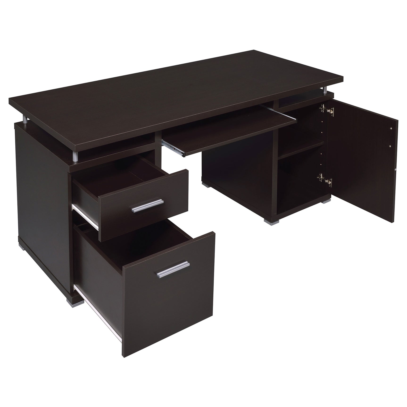 Tracy 55-inch 2-drawer Office Computer Desk Cappuccino - Tampa Furniture Outlet