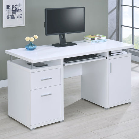 Tracy 55-inch 2-drawer Office Computer Desk White - Tampa Furniture Outlet