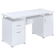 Tampa Furniture Outlet - Coaster - Tracy 55-inch 2-drawer Office Computer Desk White - 800108