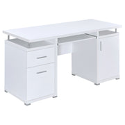Tampa Furniture Outlet - Coaster - Tracy 55-inch 2-drawer Office Computer Desk White - 800108
