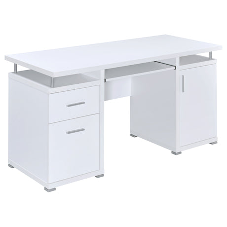 Tampa Furniture Outlet - Coaster - Tracy 55-inch 2-drawer Office Computer Desk White - 800108