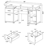 Tracy 55-inch 2-drawer Office Computer Desk White - Tampa Furniture Outlet