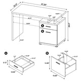 Irving 47-inch 2-drawer Office Computer Desk White - Tampa Furniture Outlet