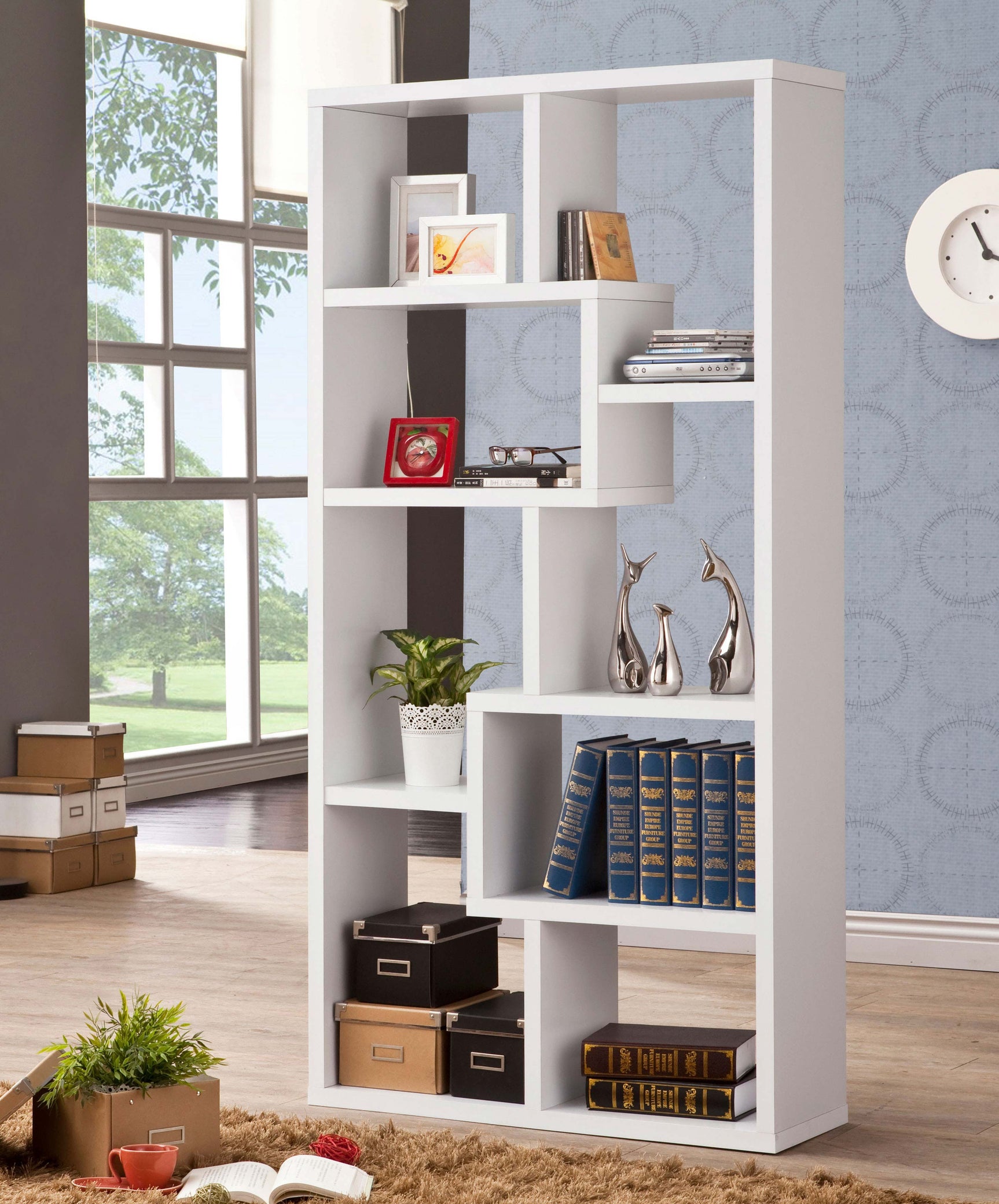 Theo 71-inch 6-shelf Bookshelf White - Tampa Furniture Outlet