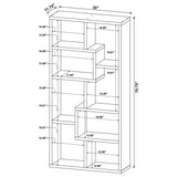 Theo 71-inch 6-shelf Bookshelf White - Tampa Furniture Outlet