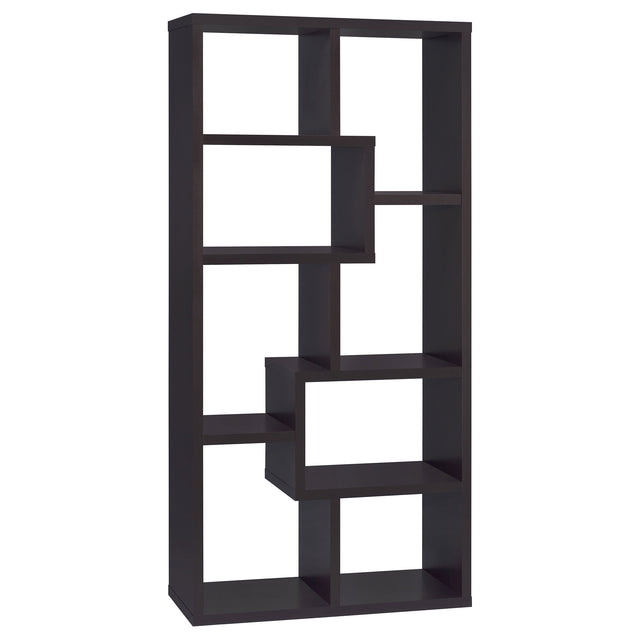Tampa Furniture Outlet - Coaster - Theo 71-inch 6-shelf Bookshelf Cappuccino - 800264