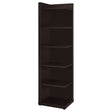Tampa Furniture Outlet - Coaster - Alder 71-inch 6-shelf Corner Bookcase Cappuccino - 800270