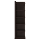 Alder 71-inch 6-shelf Corner Bookcase Cappuccino - Tampa Furniture Outlet