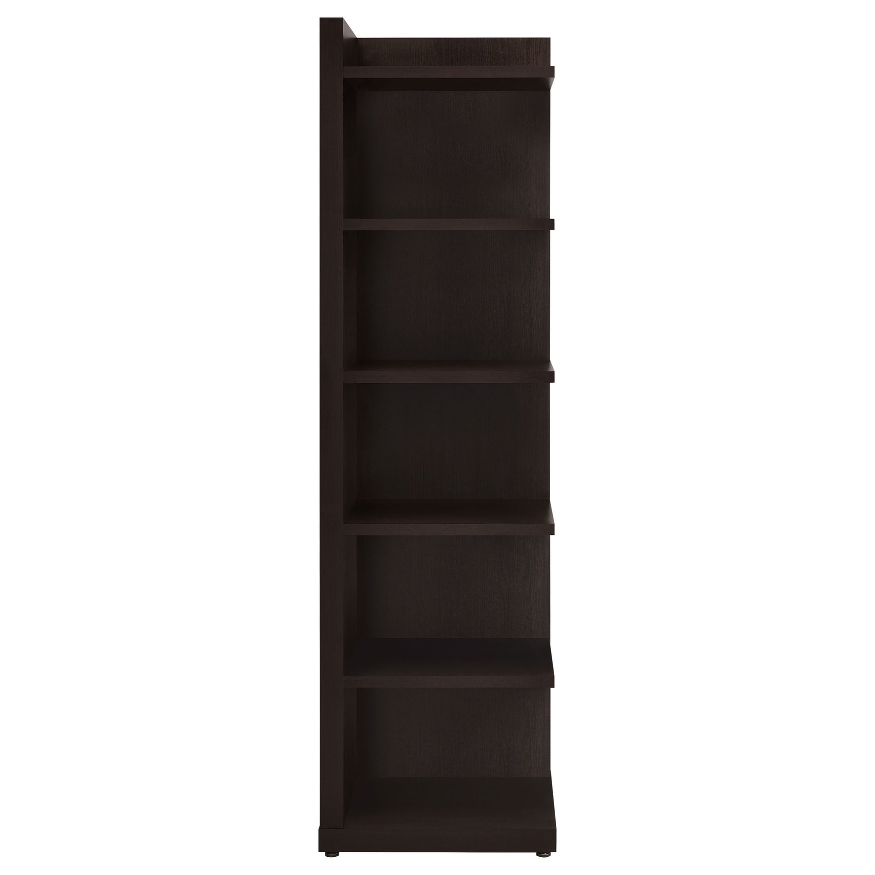 Alder 71-inch 6-shelf Corner Bookcase Cappuccino - Tampa Furniture Outlet