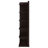 Alder 71-inch 6-shelf Corner Bookcase Cappuccino - Tampa Furniture Outlet