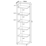 Alder 71-inch 6-shelf Corner Bookcase Cappuccino - Tampa Furniture Outlet