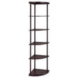 Tampa Furniture Outlet - Coaster - Bonwick 72-inch 5-shelf Corner Bookshelf Cappuccino - 800279