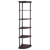 Tampa Furniture Outlet - Coaster - Bonwick 72-inch 5-shelf Corner Bookshelf Cappuccino - 800279