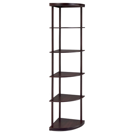 Tampa Furniture Outlet - Coaster - Bonwick 72-inch 5-shelf Corner Bookshelf Cappuccino - 800279