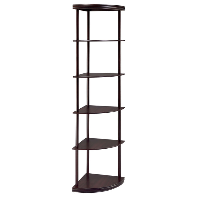 Tampa Furniture Outlet - Coaster - Bonwick 72-inch 5-shelf Corner Bookshelf Cappuccino - 800279