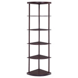 Bonwick 72-inch 5-shelf Corner Bookshelf Cappuccino - Tampa Furniture Outlet